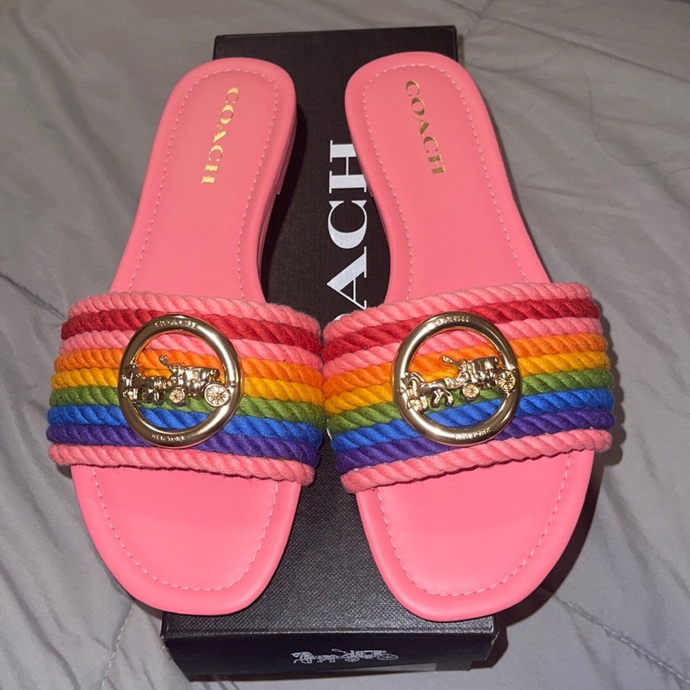 Coach rainbow slides
